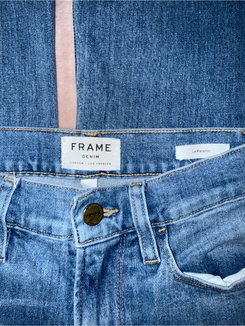 Frame denim high rise le palazzo flare jean size 26/L33/1/2 - Picture 6 of 16